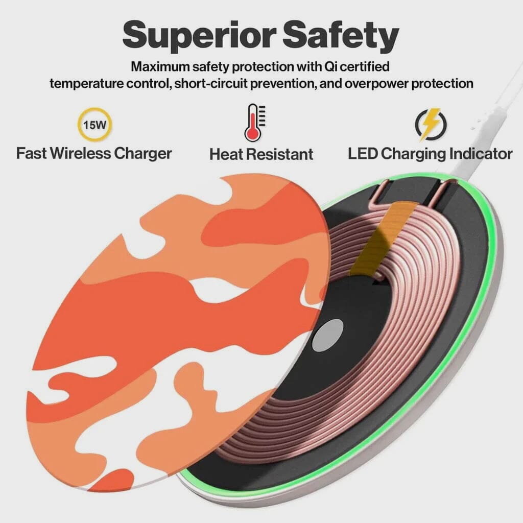 Orange Camo - Wireless Charging Pad