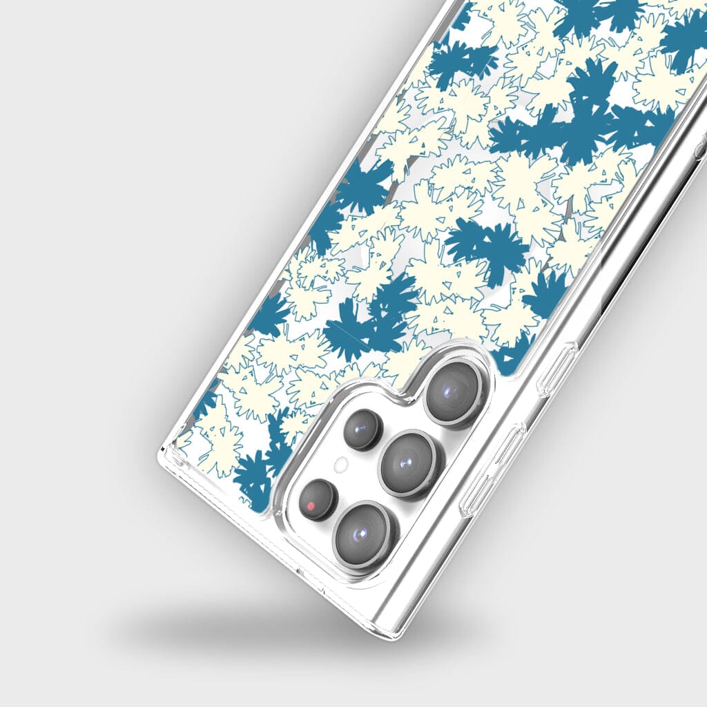 Samsung Galaxy S24 Ultra Clear Case - Blue Dandelion Design