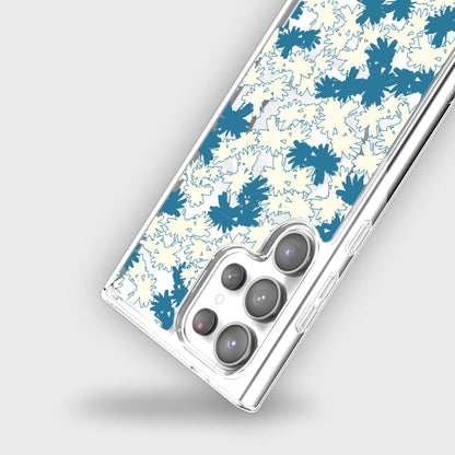 Samsung Galaxy S24 Ultra Clear Case - Blue Dandelion Design