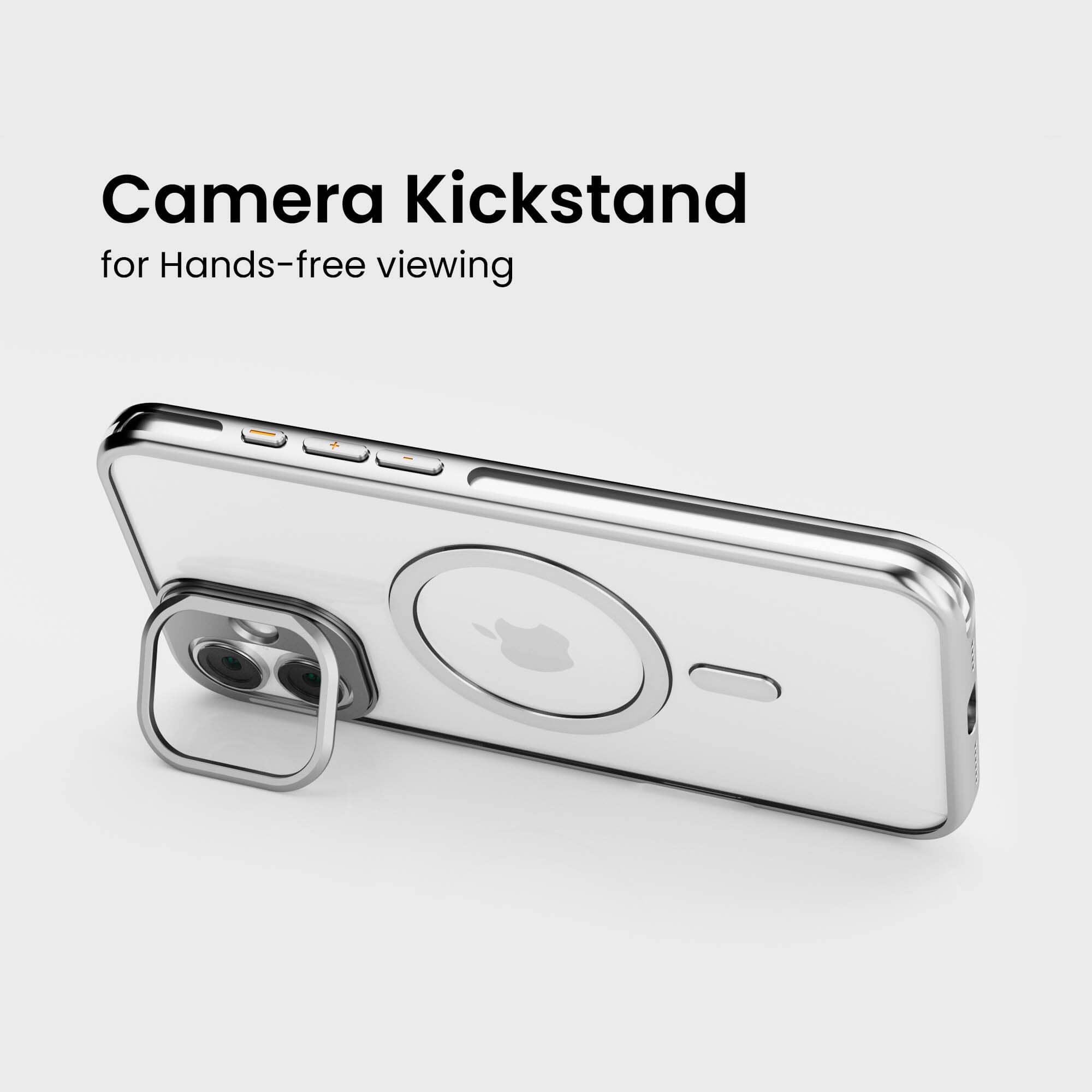 iPhone 16 Anti Yellow Clear Case with Camera Kickstand