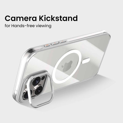 iPhone 16 Pro Anti Yellow Clear Case with Camera Kickstand