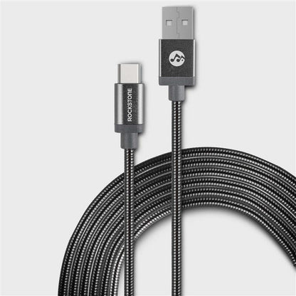 Pet Proof Metal Braided Type C to USB 2.0 Cable - 2 Meter