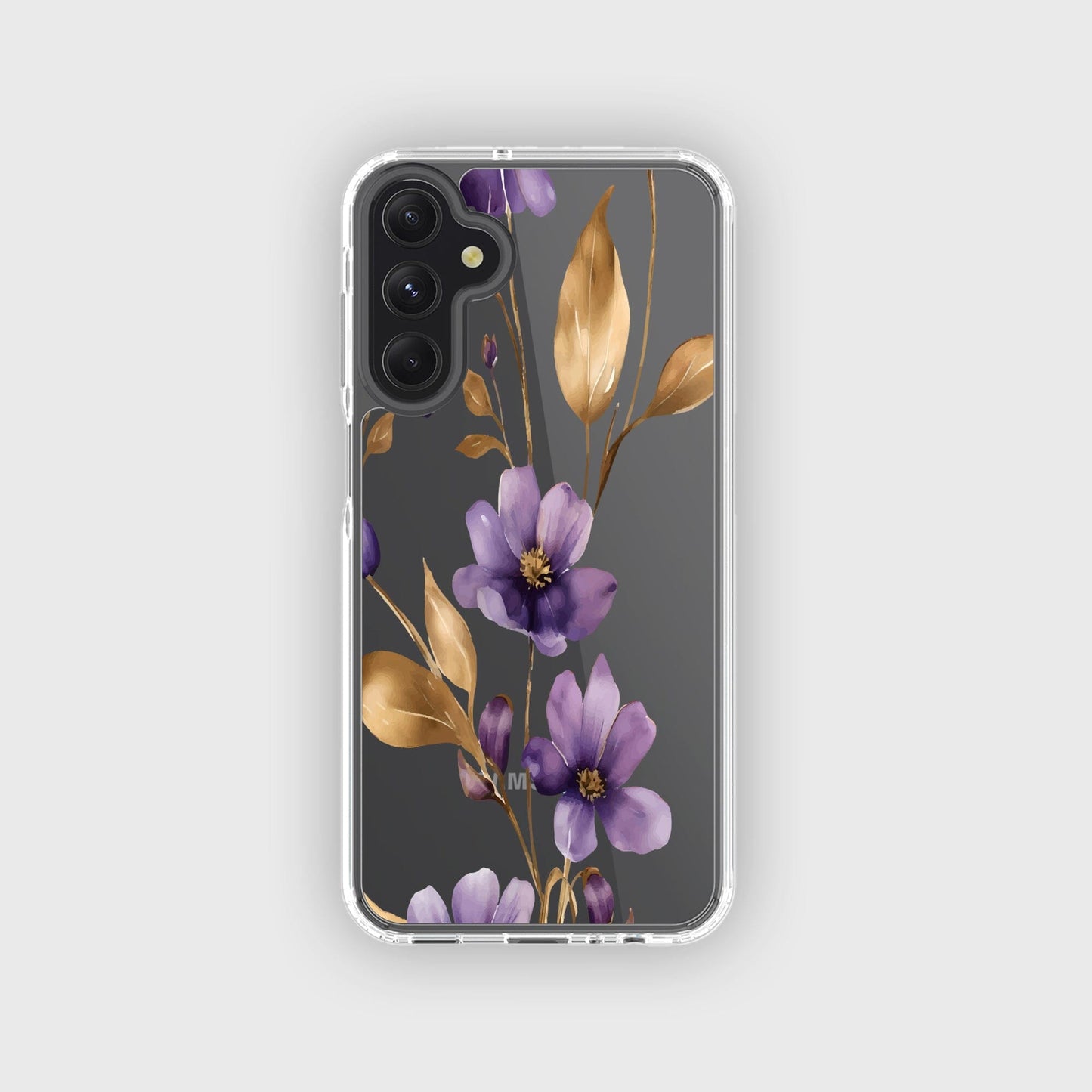 Samsung Galaxy A16 Clear Design Case - Purple Wildflower