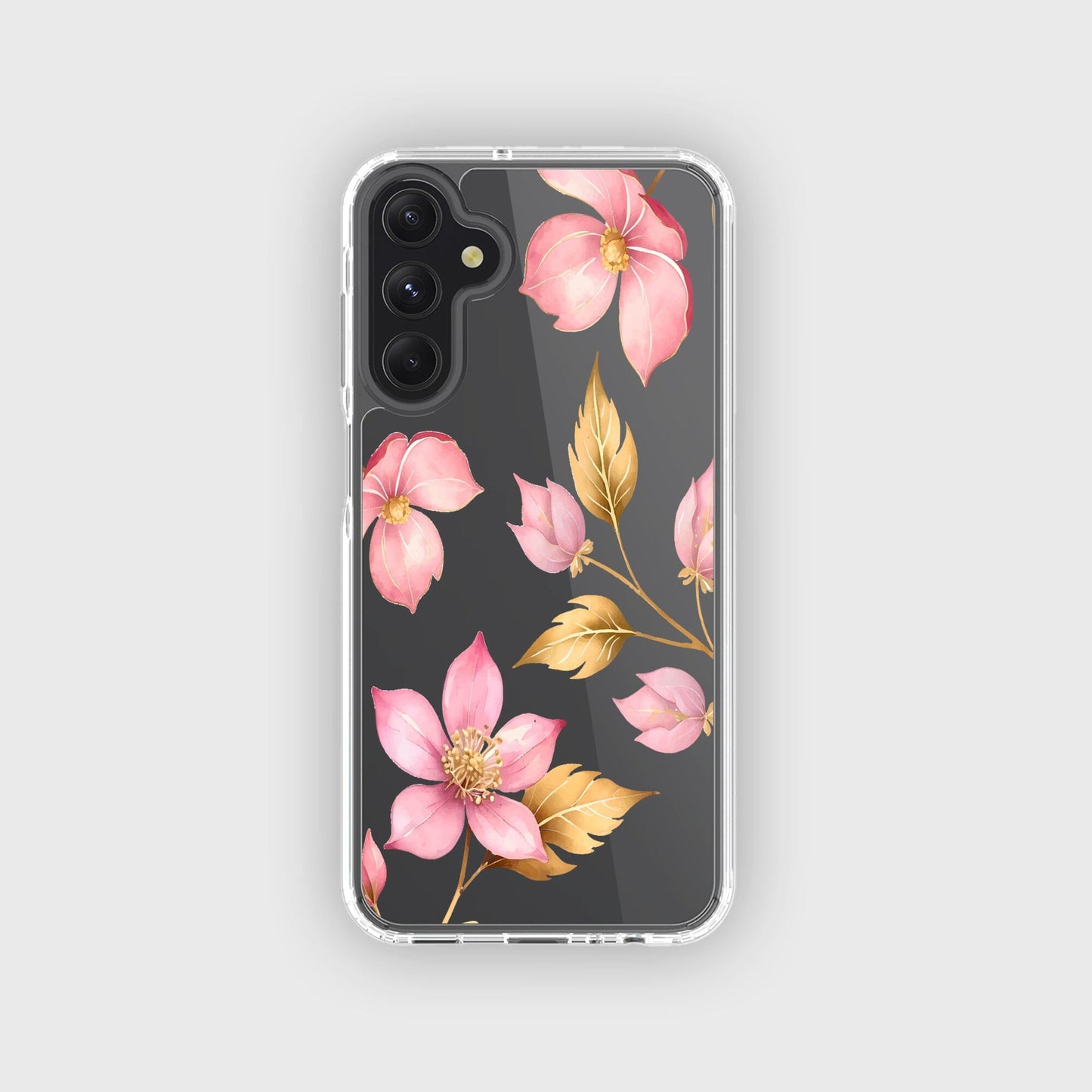 Samsung Galaxy A16 Pink Wildflower Clear Case