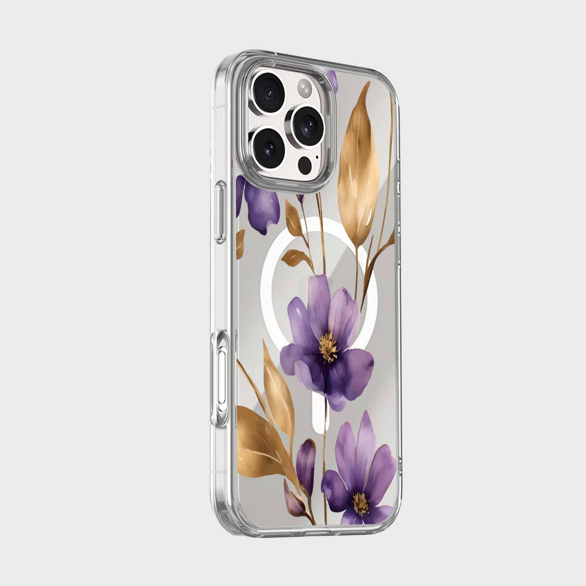 wildflower ワイルドフラワー　iPhone16 pro maxケース MagSafe iPhone 16 Pro Max Purple Wildflower Clear Case | 10‑ft