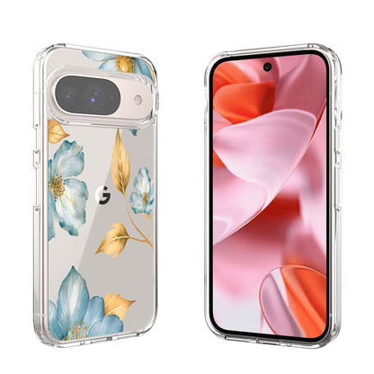 Google Pixel 9 Blue Wildflower Clear Case