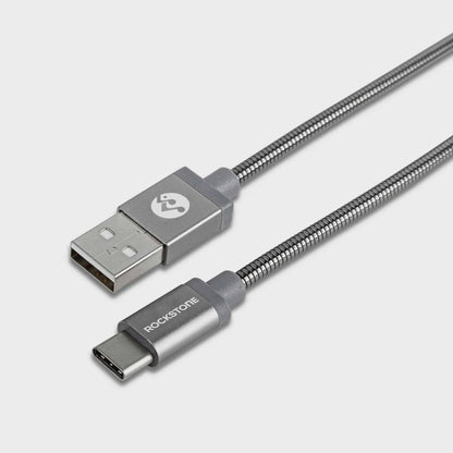 Pet Proof Metal Braided Type C to USB 2.0 Cable - 2 Meter