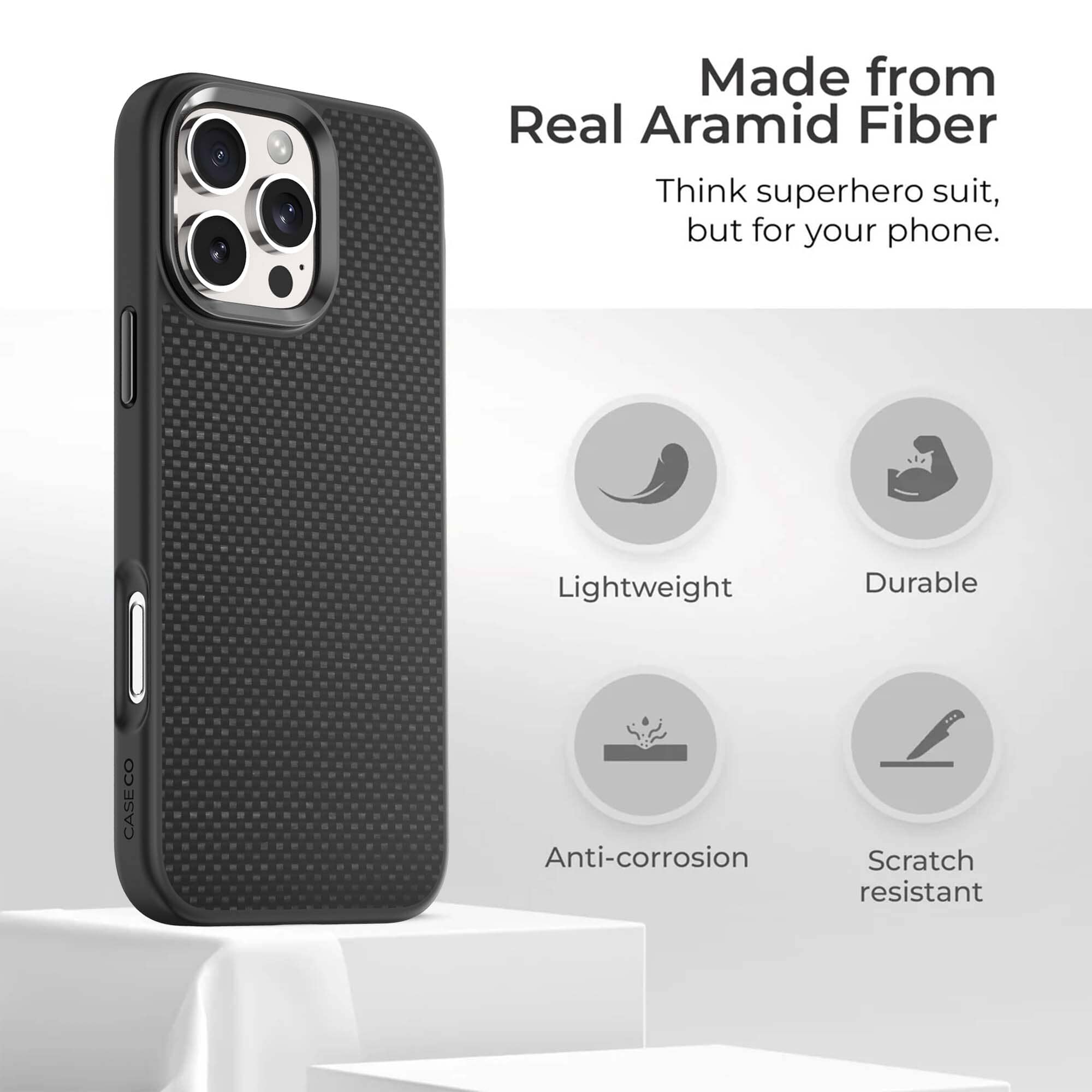 iPhone 16 Aramid Fiber Weave Pattern Case