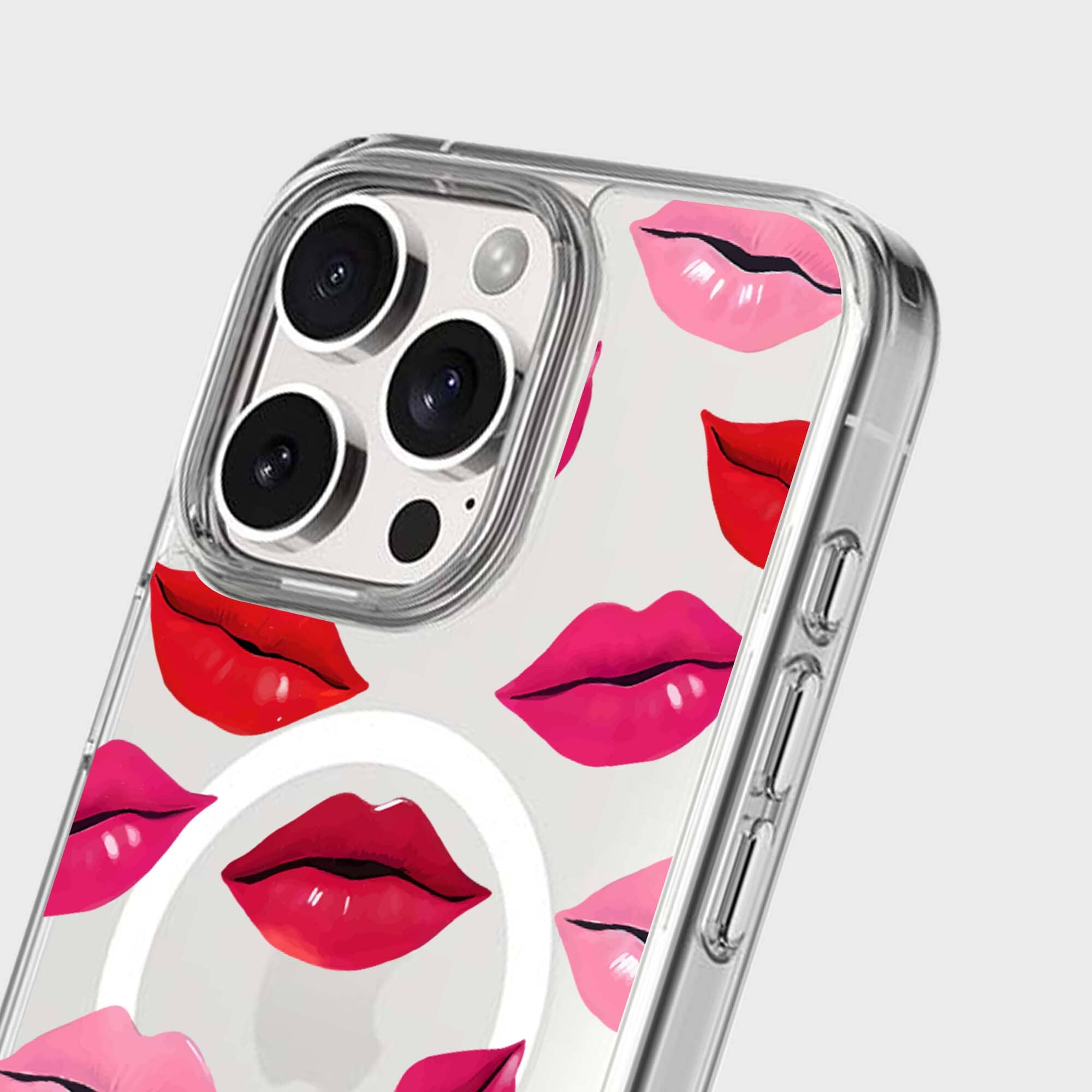MagSafe iPhone 16 Pro Lips Design Clear Case