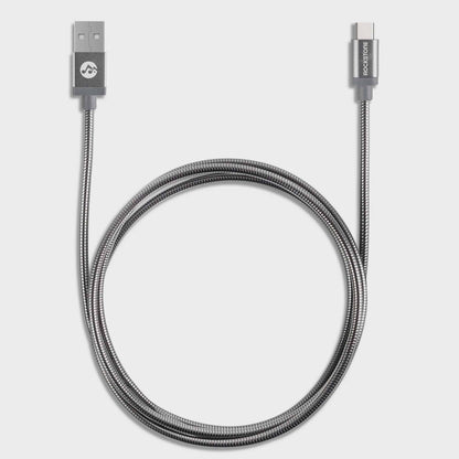 Pet Proof Metal Braided Type C to USB 2.0 Cable - 2 Meter