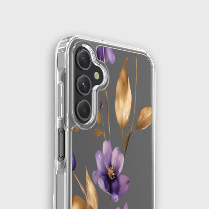 Samsung Galaxy A16 Clear Design Case - Purple Wildflower