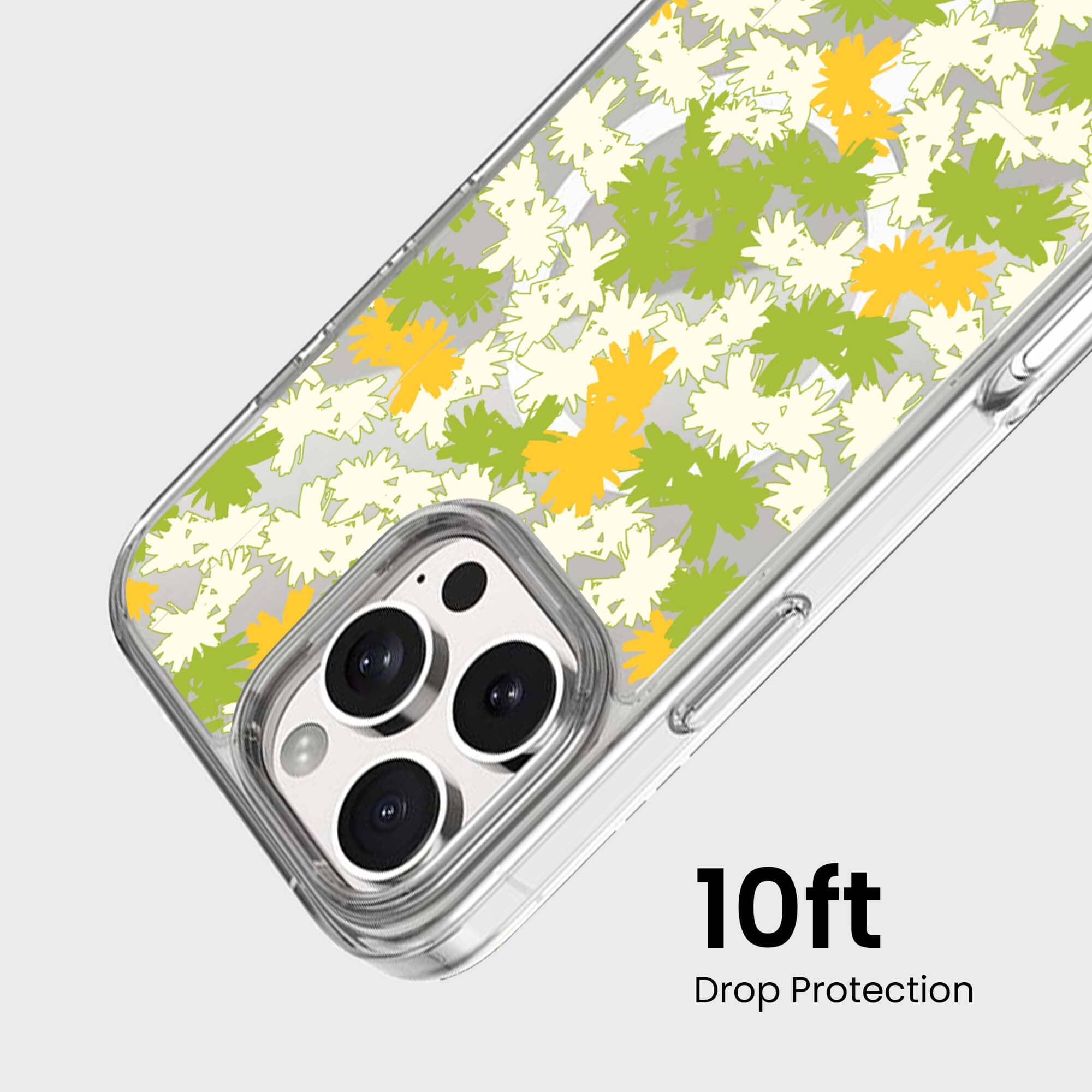 iPhone 16 Pro Max Clear Case - Yellow Dandelion Design