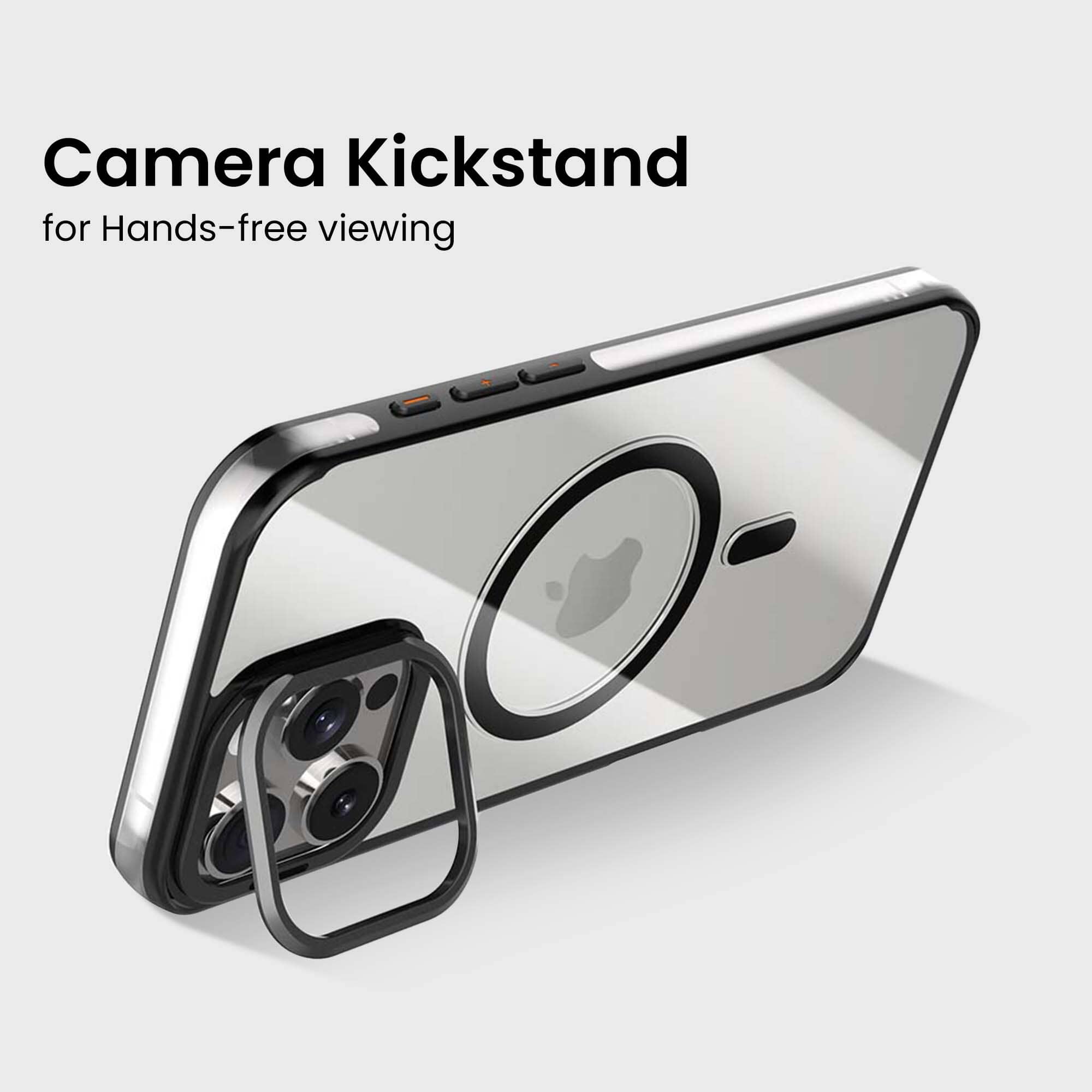 iPhone 16 Pro Anti Yellow Clear Case with Camera Kickstand