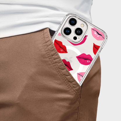MagSafe iPhone 16 Pro Max Lips Design Clear Case