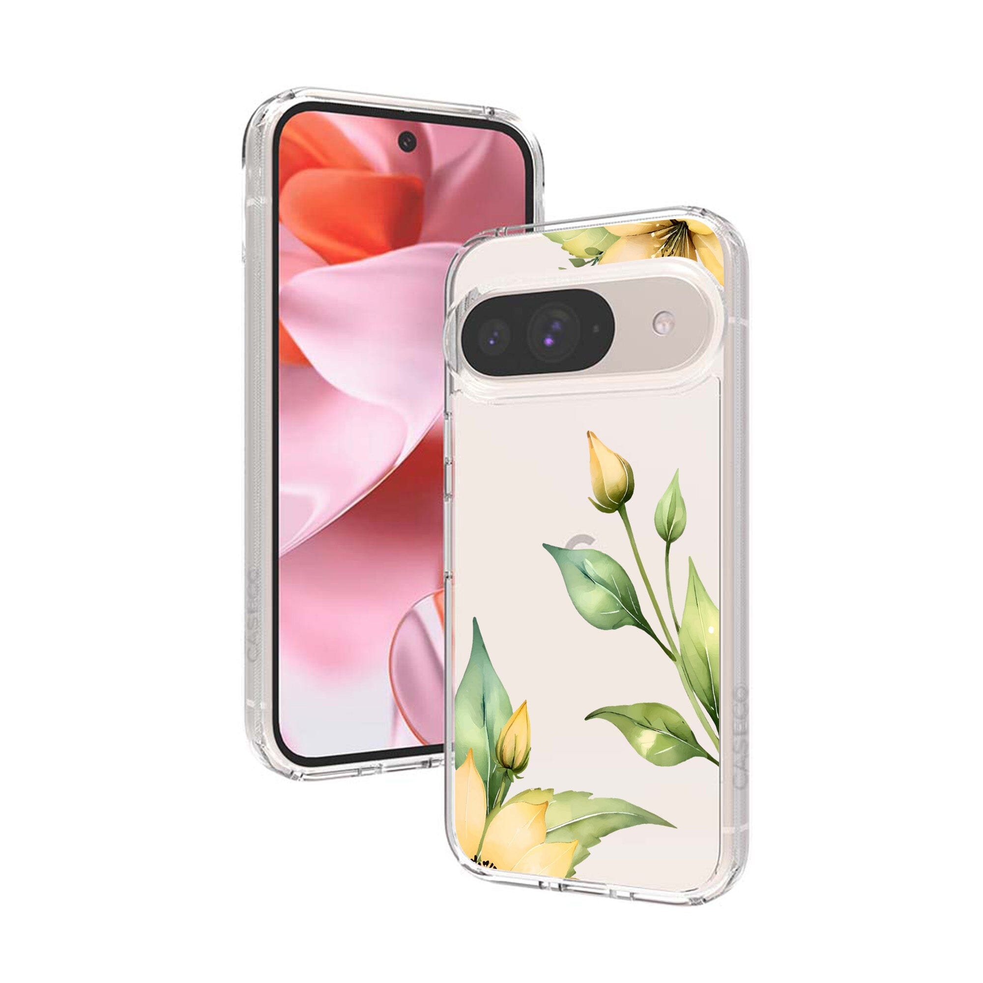 Google Pixel 9 Yellow Wildflower Clear Case