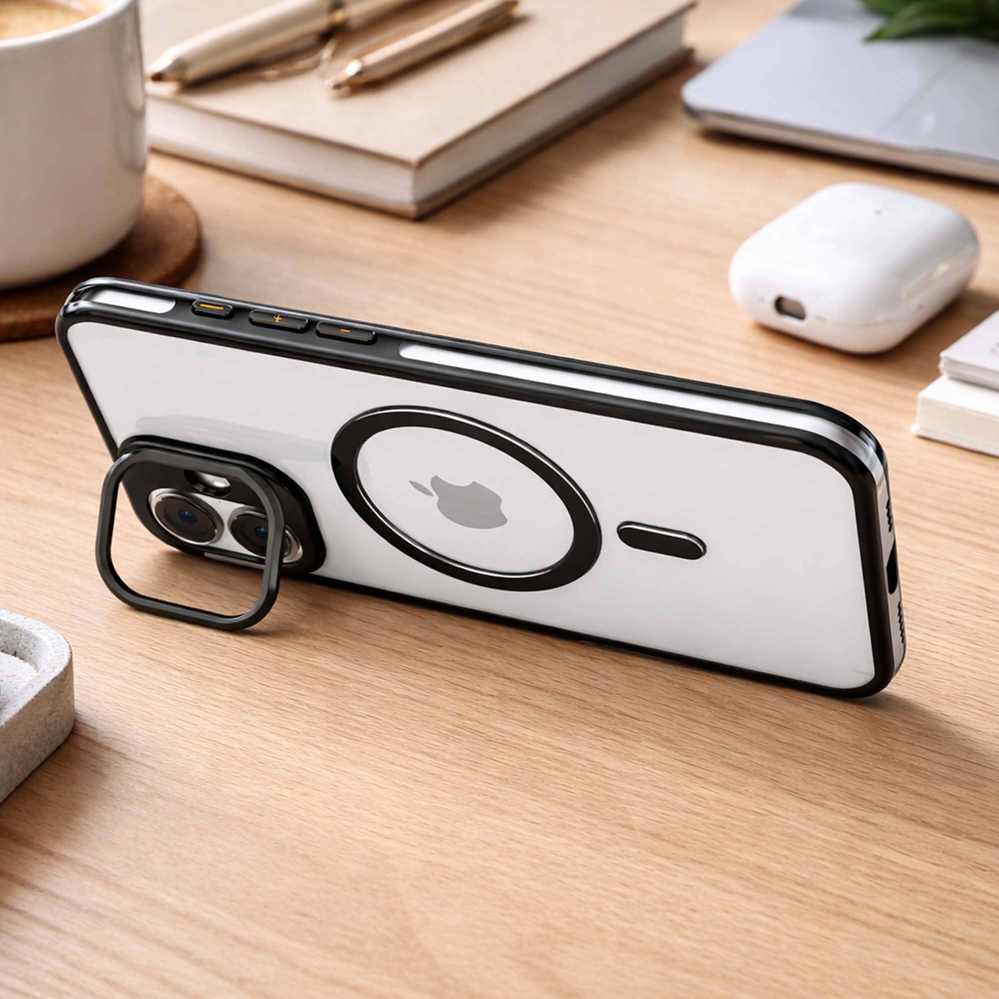 iPhone 16 Anti Yellow Clear Case with Camera Kickstand