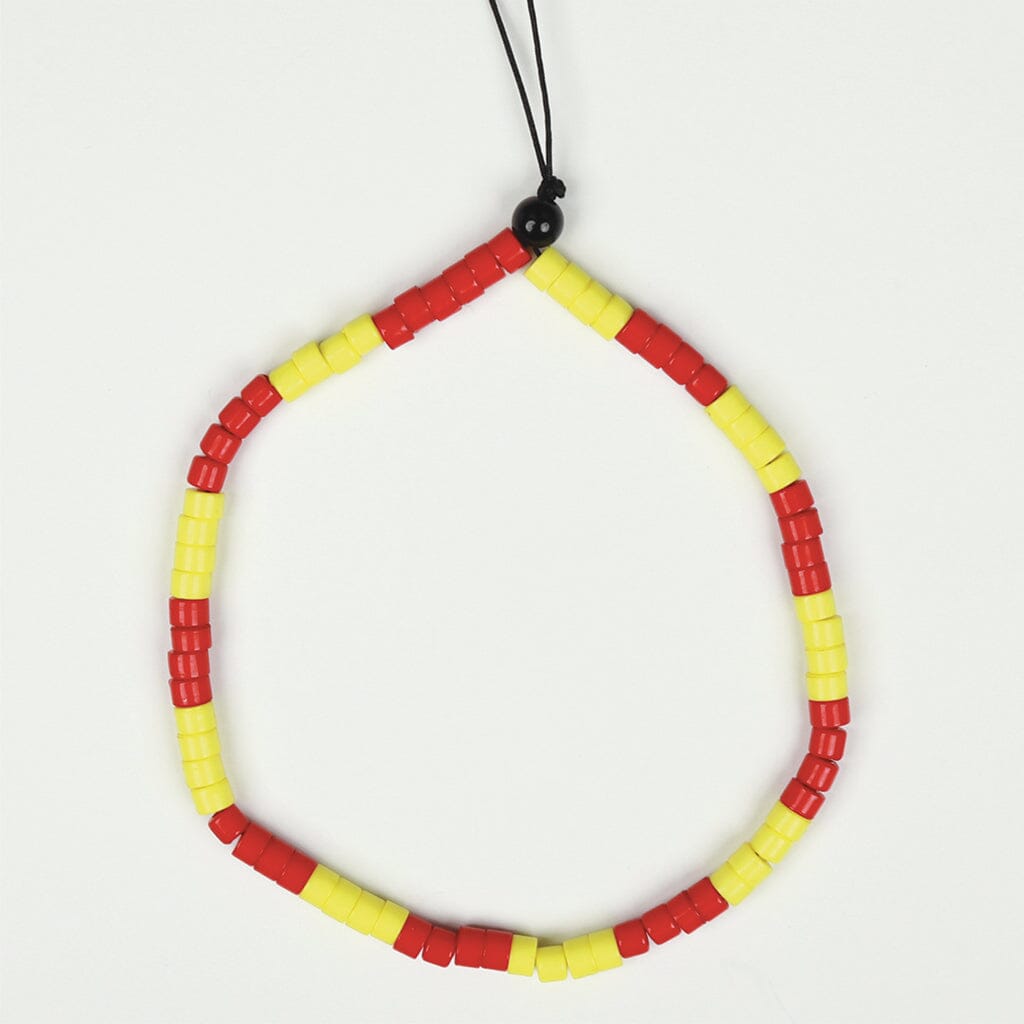 Red And Yellow Beaded Phone Charm