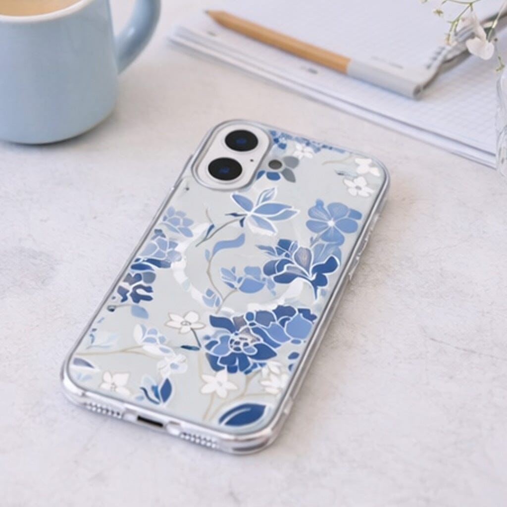 MagSafe iPhone 17 Blue Pattern Clear Case