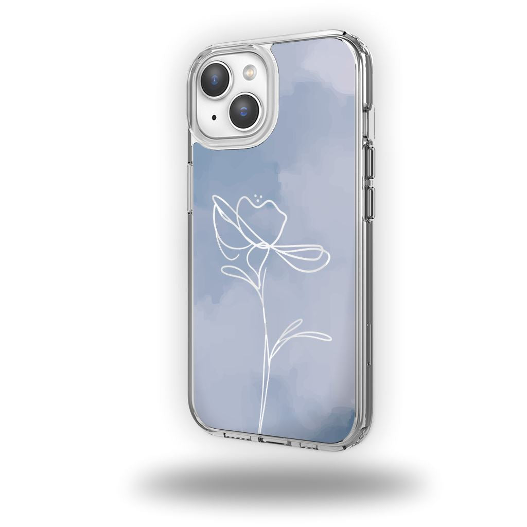 iPhone 15 Case With MagSafe - Blue Flower