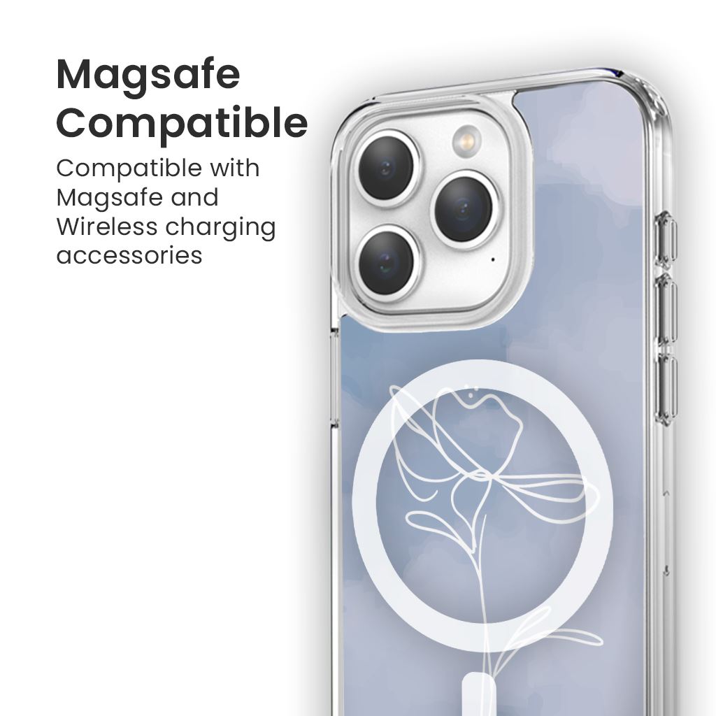 iPhone 15 Pro Case With MagSafe - Blue Flower