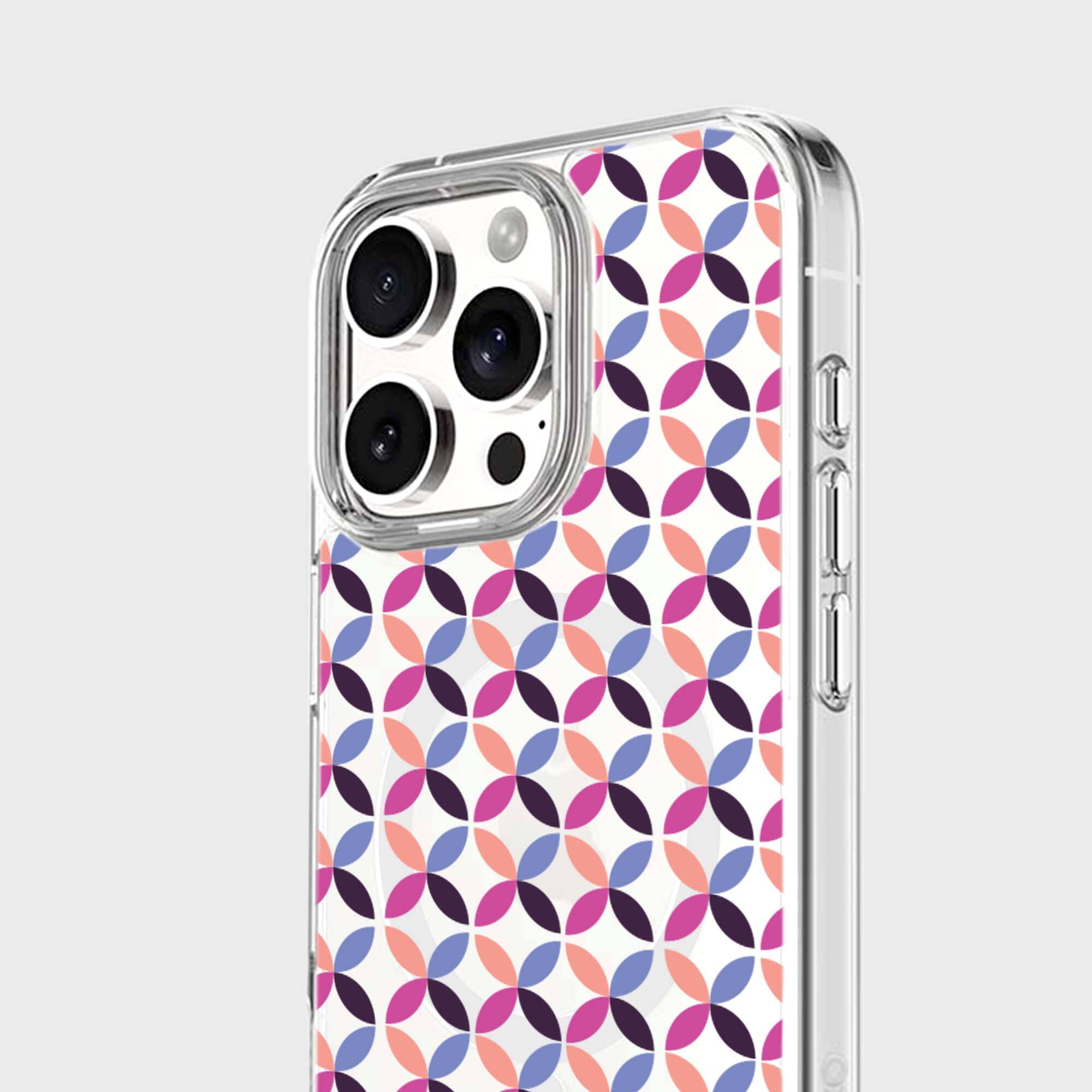 iPhone 16 Pro Clear Case - Pink Celestial Petal Design