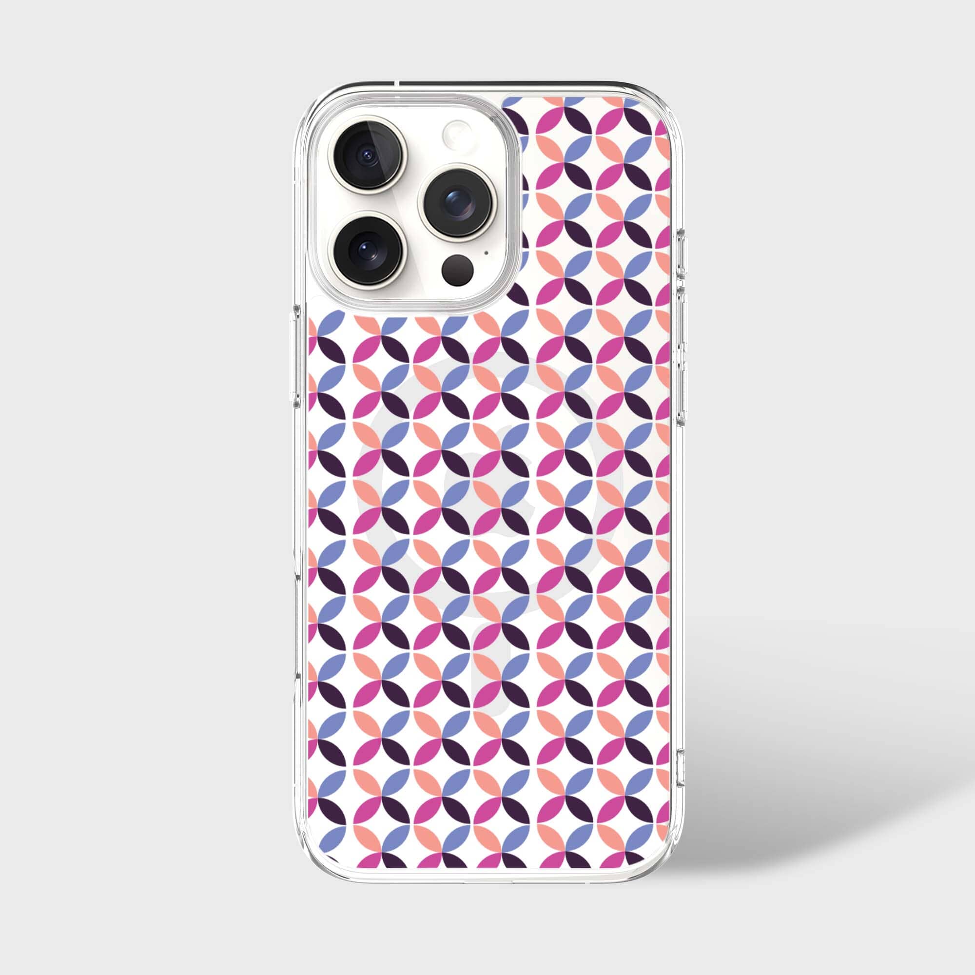 iPhone 16 Pro Max Clear Case - Pink Celestial Petal Design