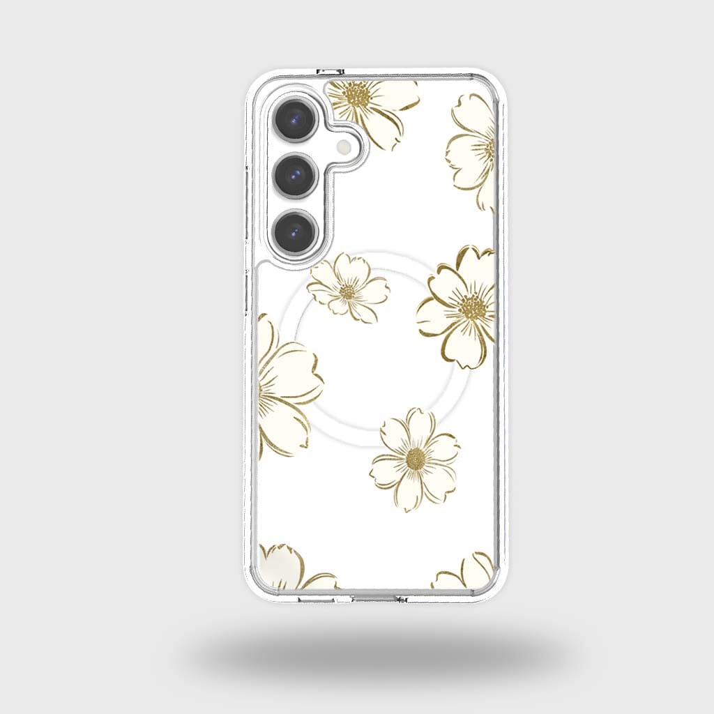 Samsung Galaxy S25 Gold Pattern Clear Case