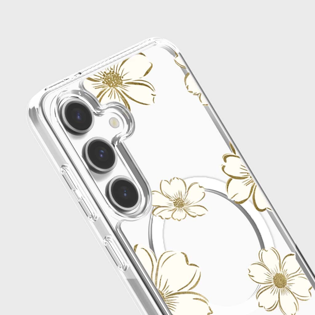 Samsung Galaxy S25 Gold Pattern Clear Case