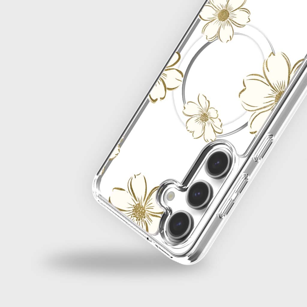 Samsung Galaxy S25 Gold Pattern Clear Case