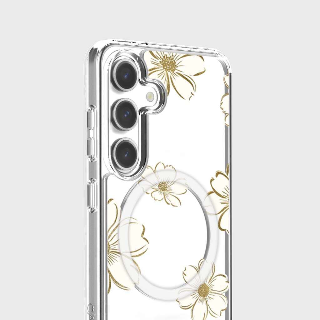Samsung Galaxy S25 Gold Pattern Clear Case
