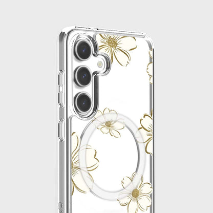 Samsung Galaxy S25 Gold Pattern Clear Case