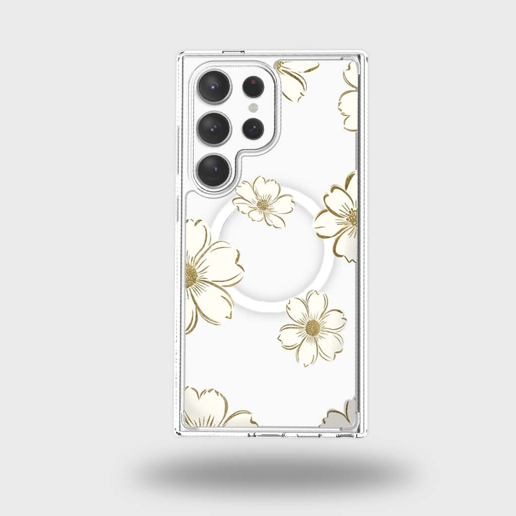 Samsung Galaxy S25 Ultra Gold Pattern Clear Case