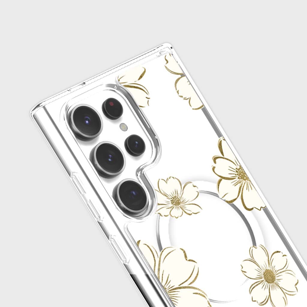 Samsung Galaxy S25 Ultra Gold Pattern Clear Case