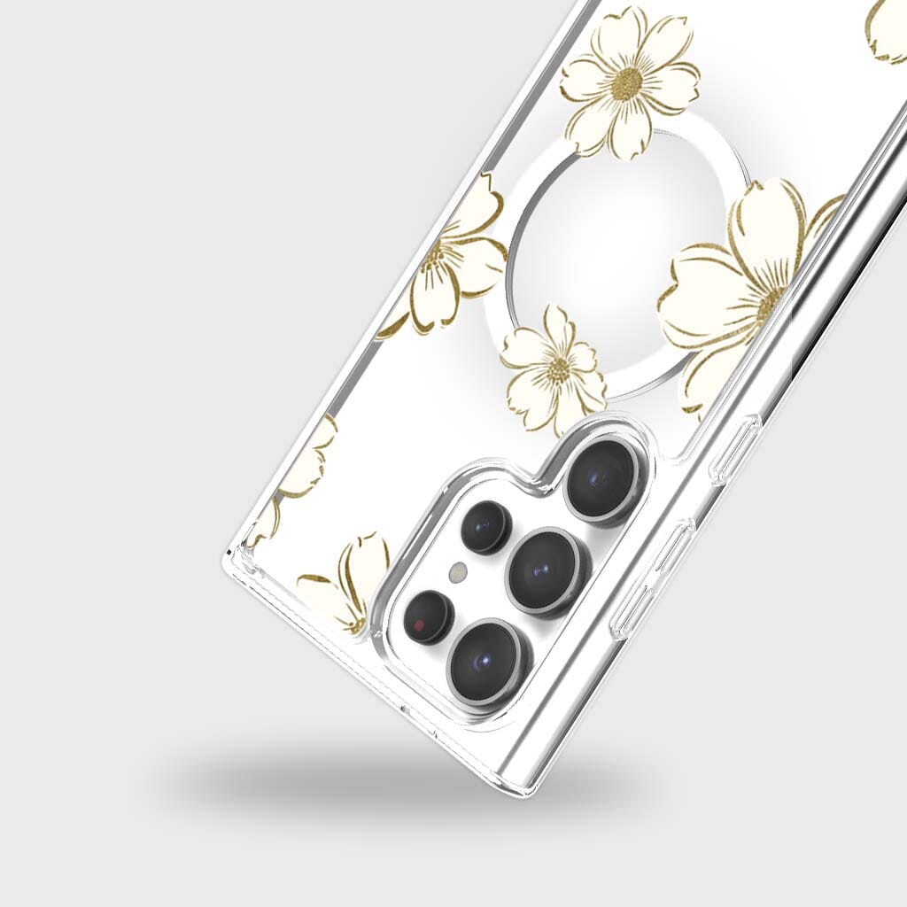 Samsung Galaxy S25 Ultra Gold Pattern Clear Case