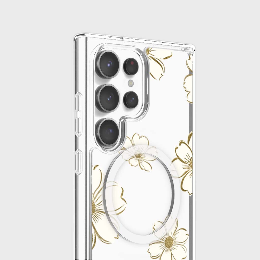 Samsung Galaxy S25 Ultra Gold Pattern Clear Case