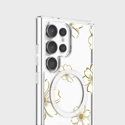 Samsung Galaxy S25 Ultra Gold Pattern Clear Case