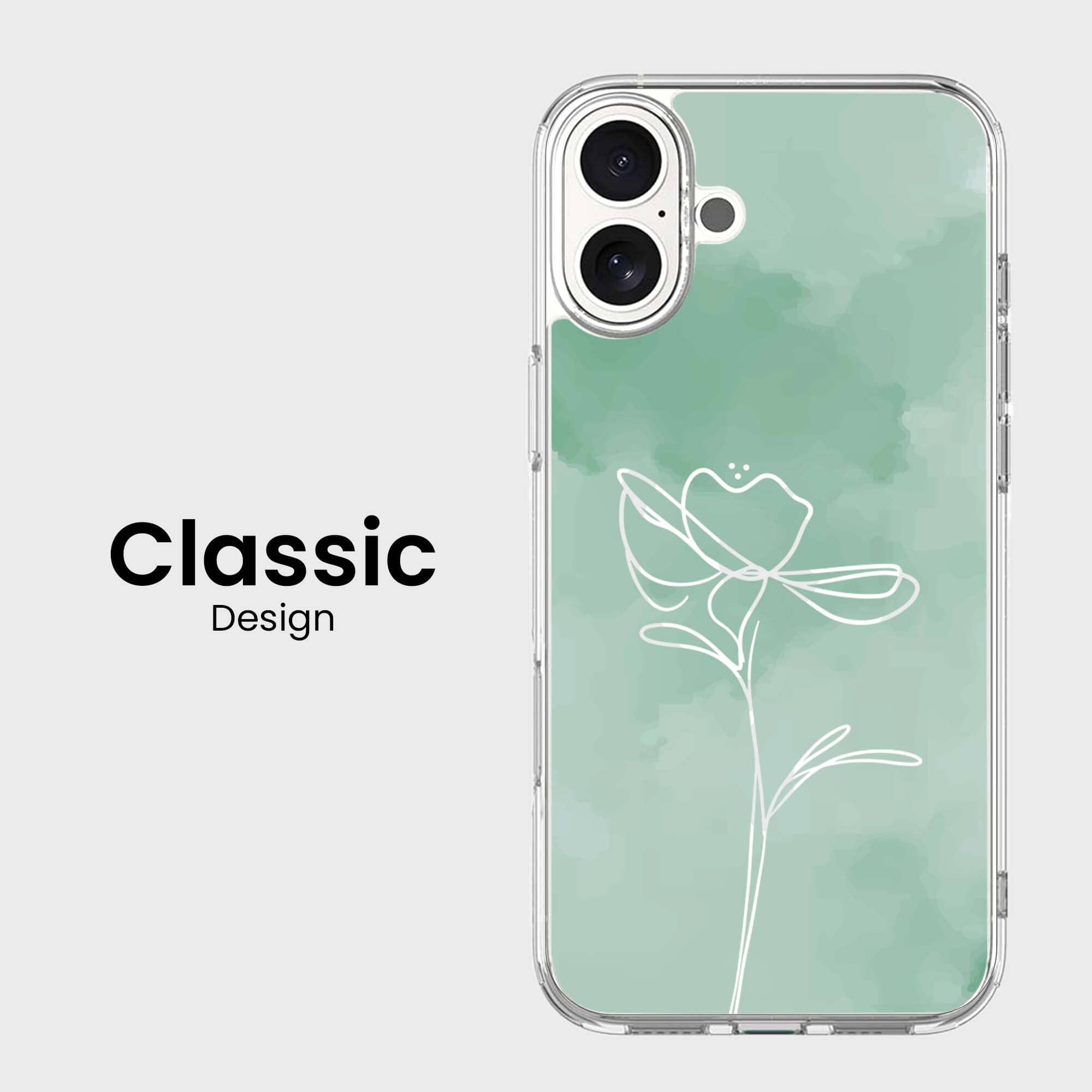 iPhone 16 Case With MagSafe - Green Flower