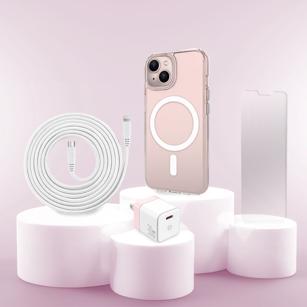 iPhone 13 Mini Case, Charger & Screen Protector Holiday Gift Box - Pink