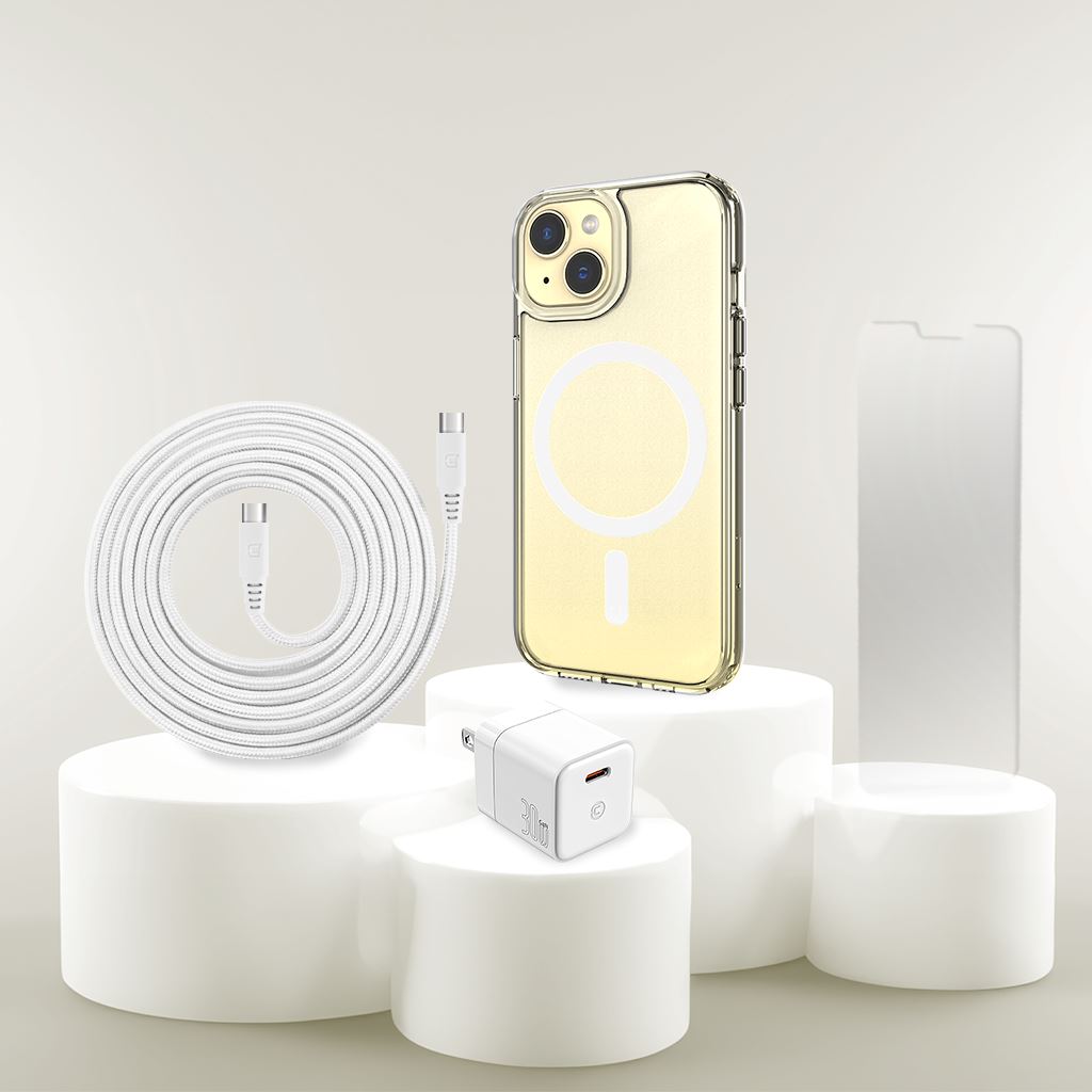 iPhone 15 Case, Charger & Screen Protector Holiday Gift Box - Yellow