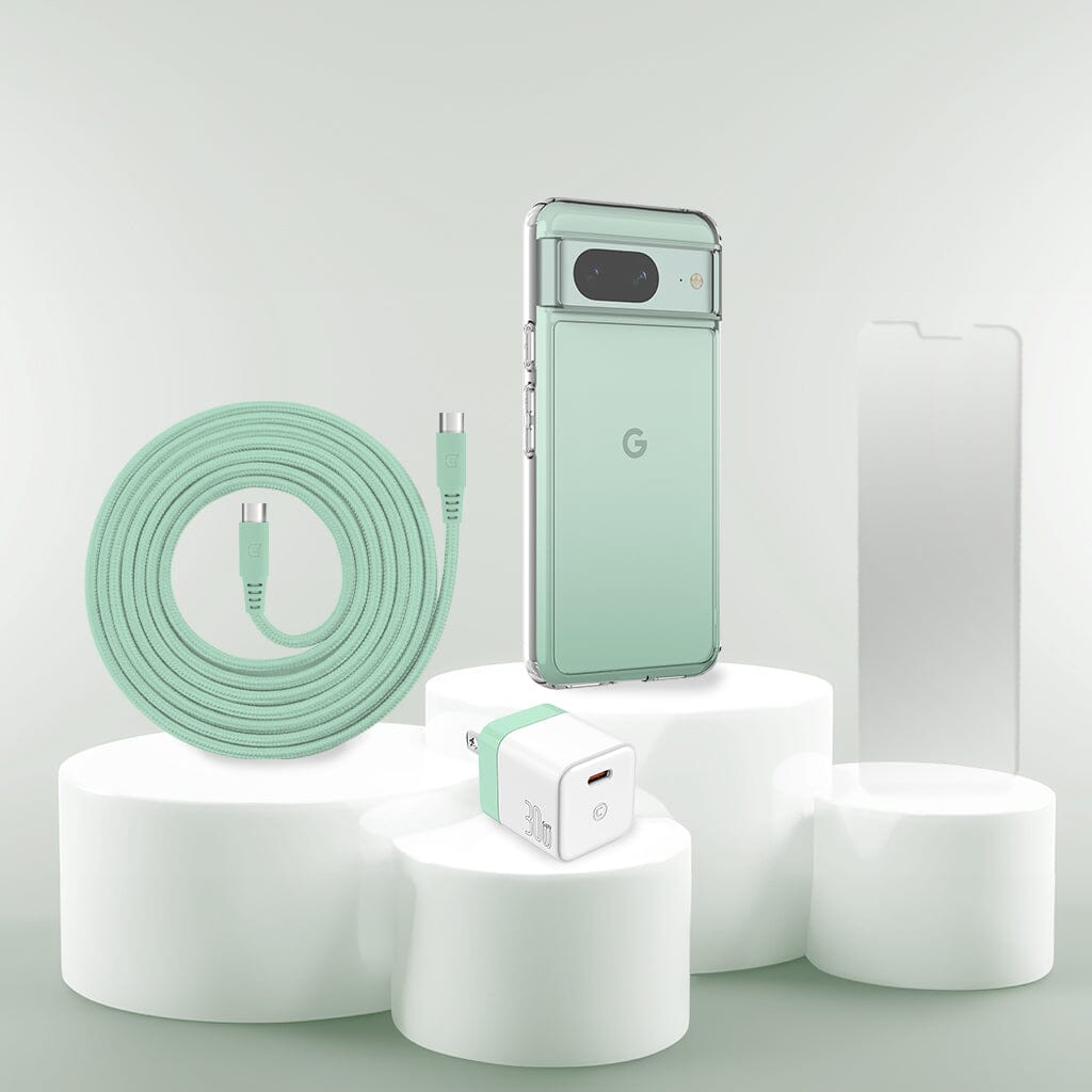 Google Pixel 8  Case, Charger & Screen Protector Holiday Gift Box - Green