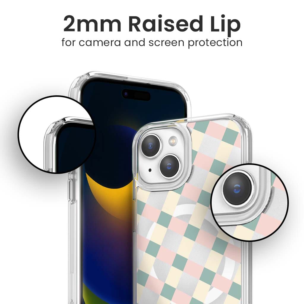 iPhone 15 Clear Case - Light Lattice Design