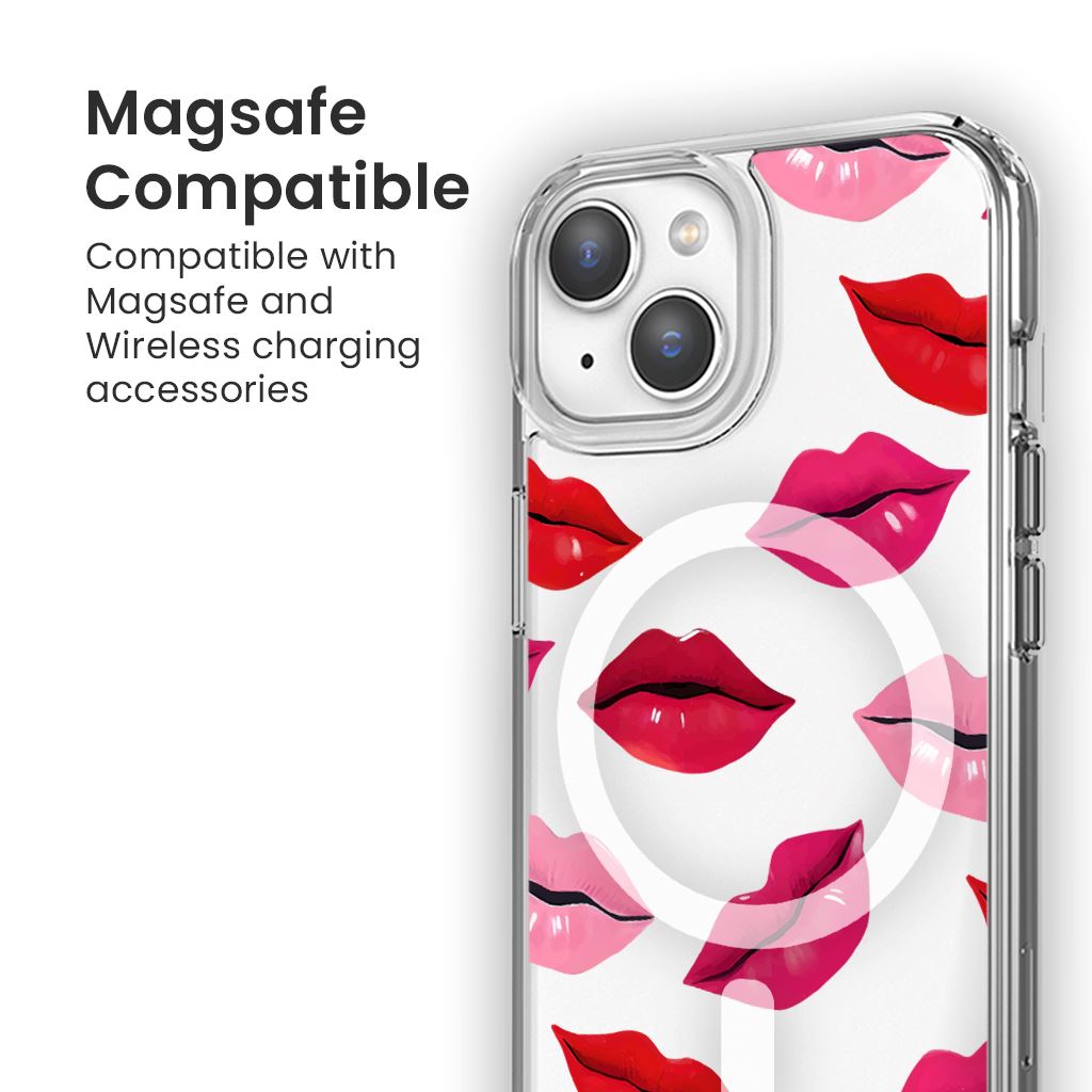 MagSafe iPhone 14 Lips Design Clear Case