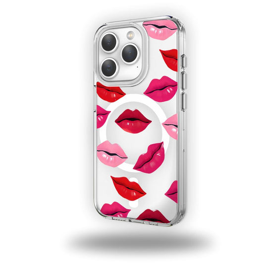 MagSafe iPhone 15 Pro Lips Design Clear Case