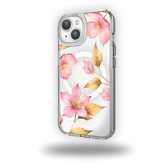 MagSafe iPhone 13 Pink Wildflower Clear Case