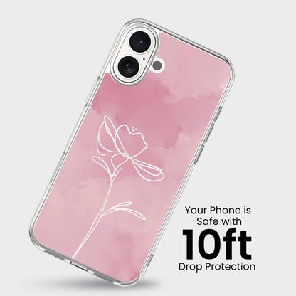 iPhone 16 Case With MagSafe - Pink Flower