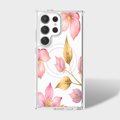 Samsung Galaxy S25 Ultra Pink Wildflower Clear Case