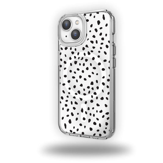 MagSafe iPhone 14 White Polka Dots Case