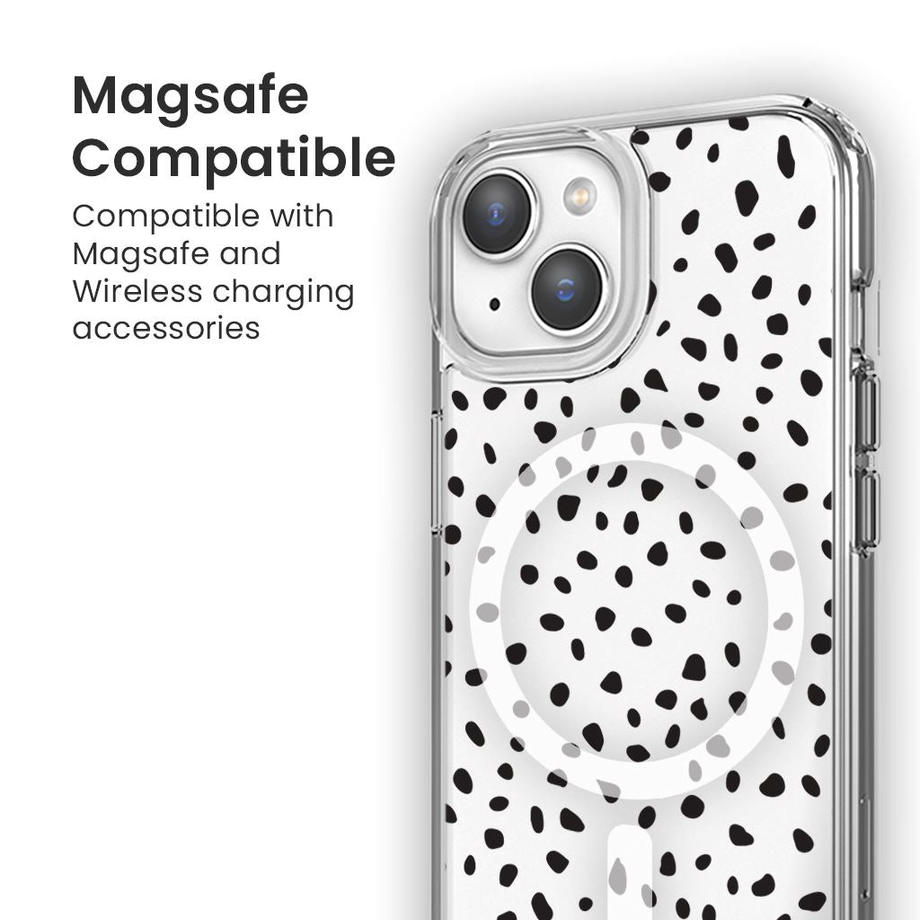 MagSafe iPhone 13 White Polka Dots Case