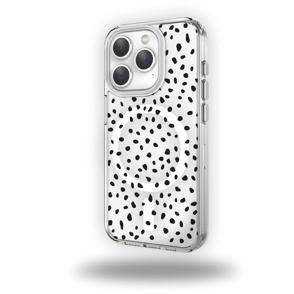 iPhone 15 Pro Max Case With MagSafe - White Polka