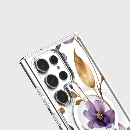 Samsung Galaxy S25 Ultra Clear Design Case - Purple Wildflower